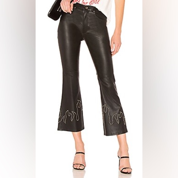 New 100% leather flare pants from Revolve - Picture 1 of 5